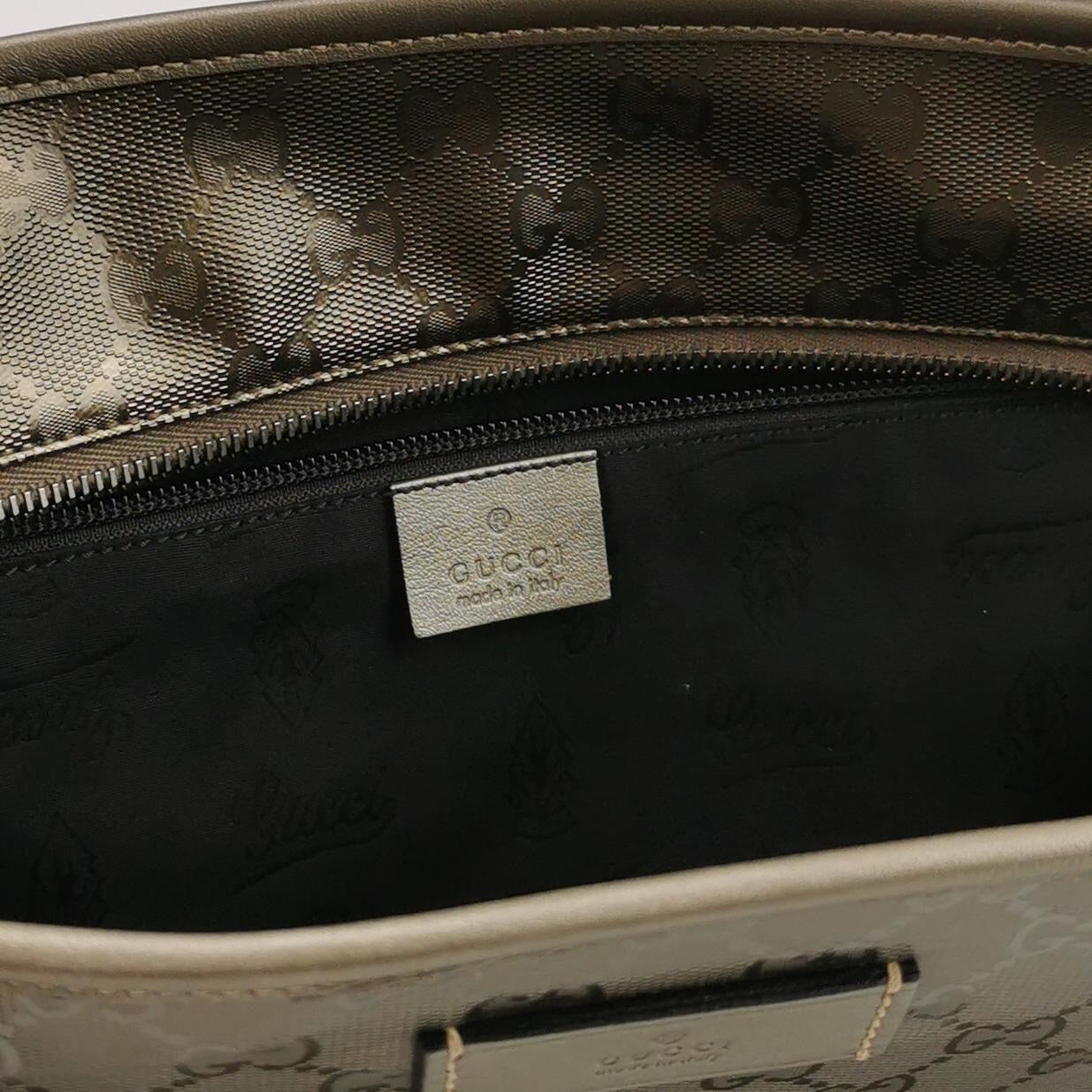 Gucci - GG Imprimé Tote - Coated canvas with leather trim - Metallic Bronze-Brown - (Medium)