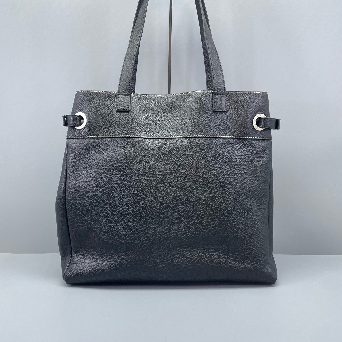 Loewe - Tote Shoulder Bag L6753 - Grained leather - Black - (Large)