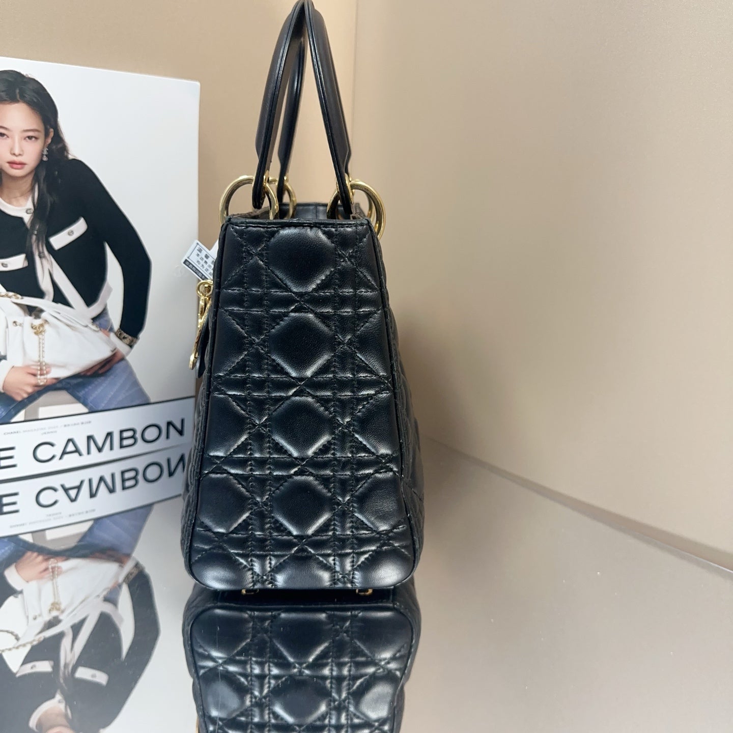Dior - Lady Dior - Lambskin leather - Black - (medium)
