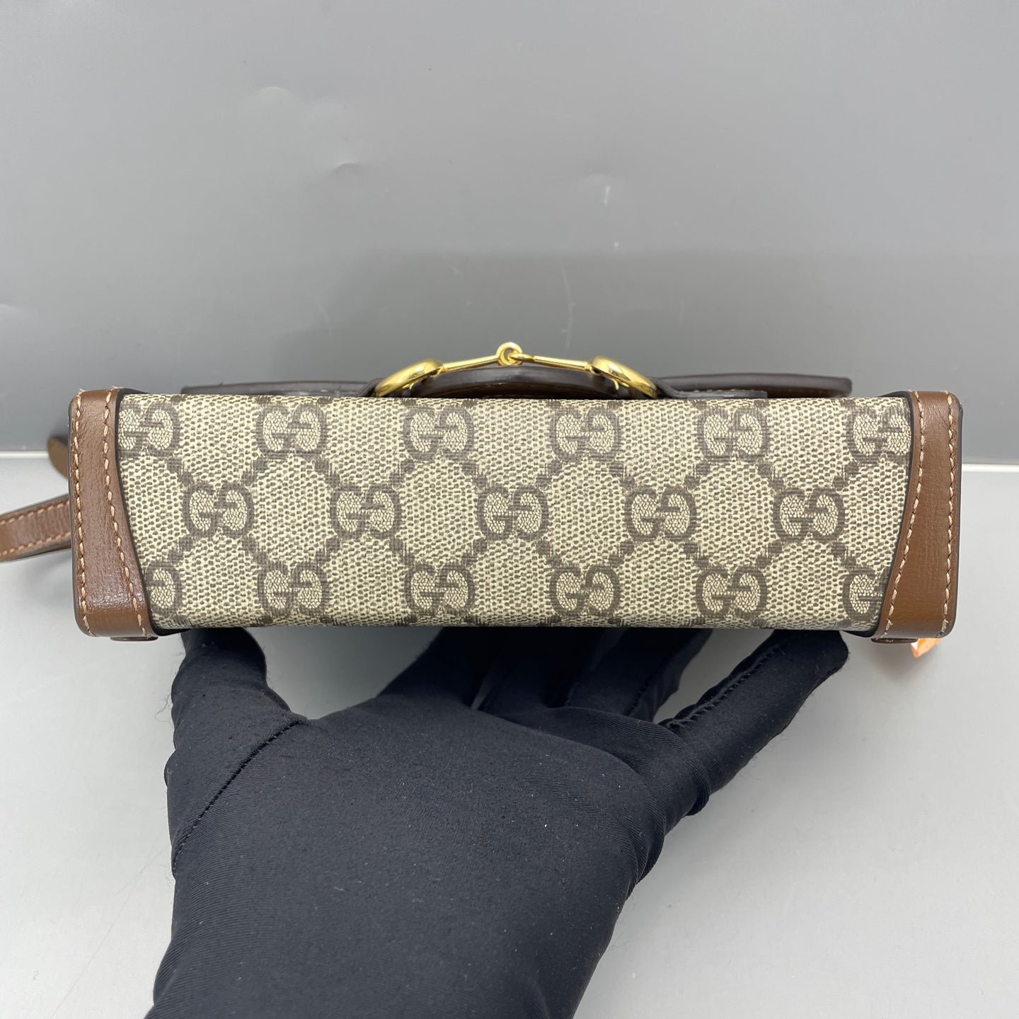 Gucci - Horsebit 1955 Camera Bag - GG Supreme canvas with leather trim - Beige and Brown - (mini)