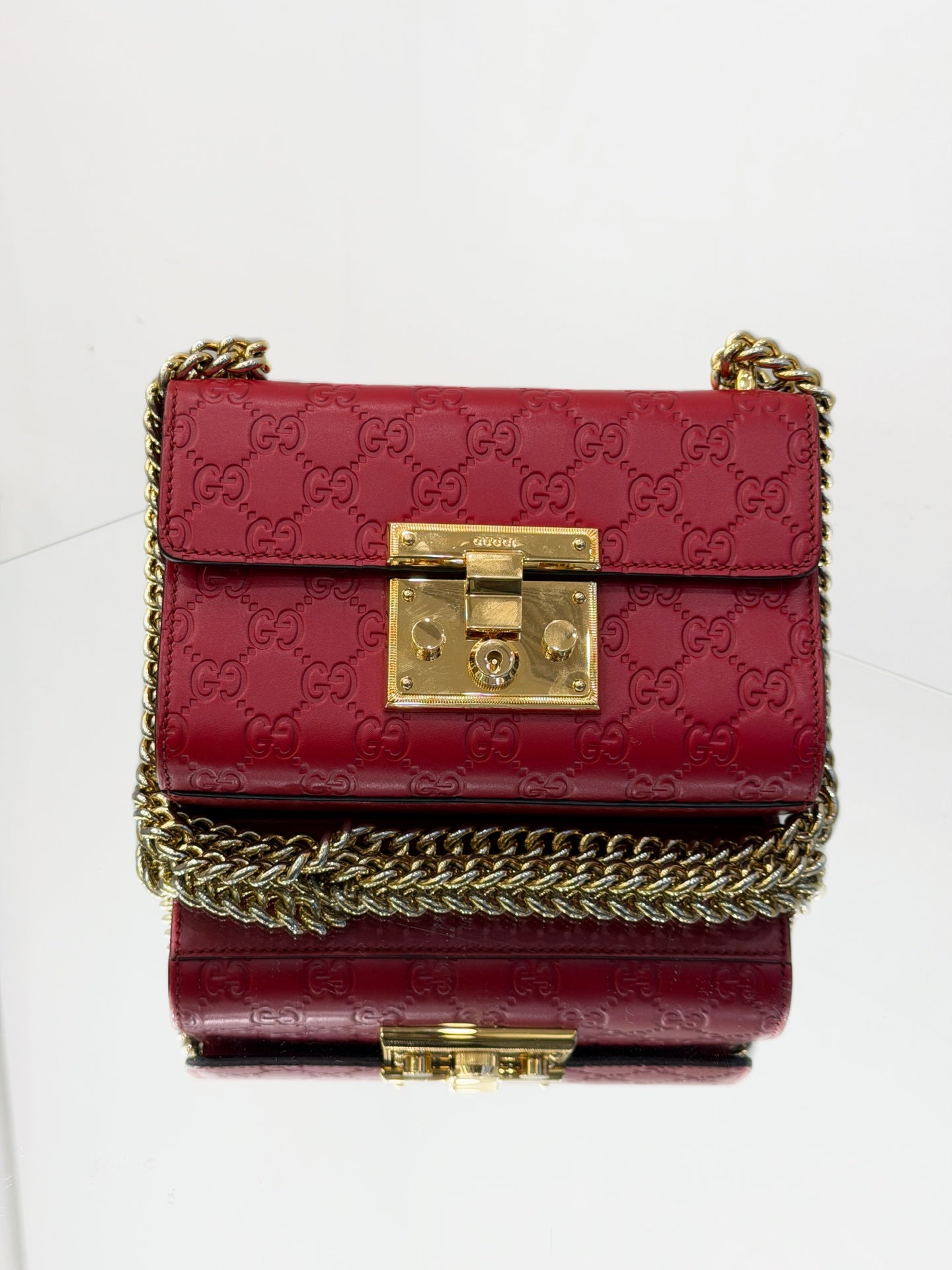 Gucci - Padlock - Guccissima embossed leather - Red - (small)