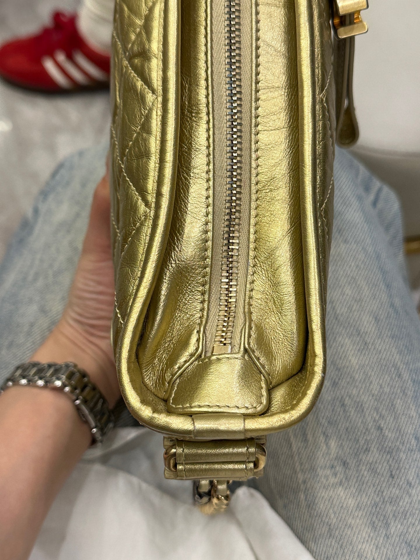 Chanel - Gabrielle Hobo Bag Small - Aged calfskin leather - Gold - (small)