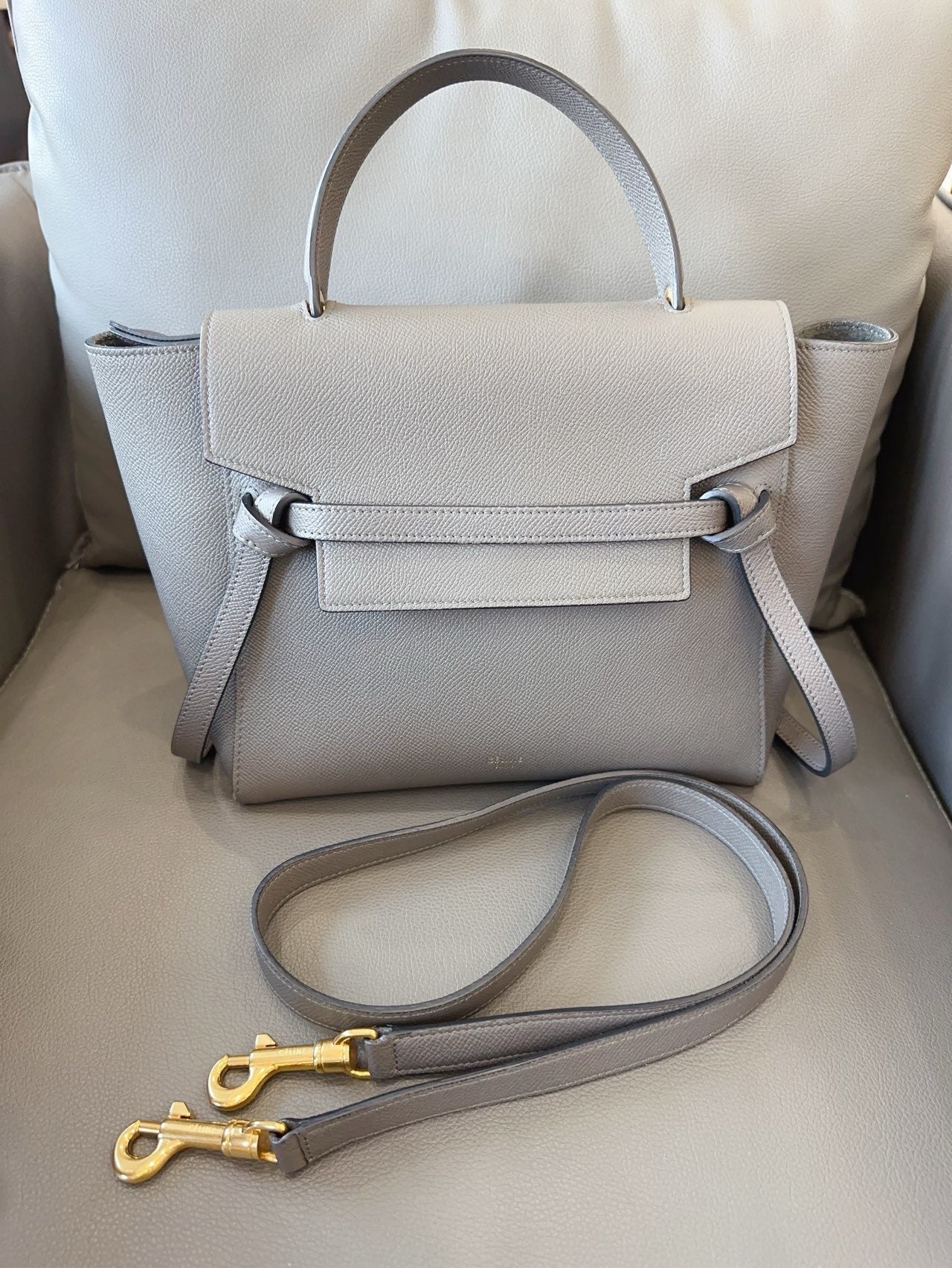 Celine - Belt Bag (Micro) - Grained calfskin leather - Grey - (Micro)