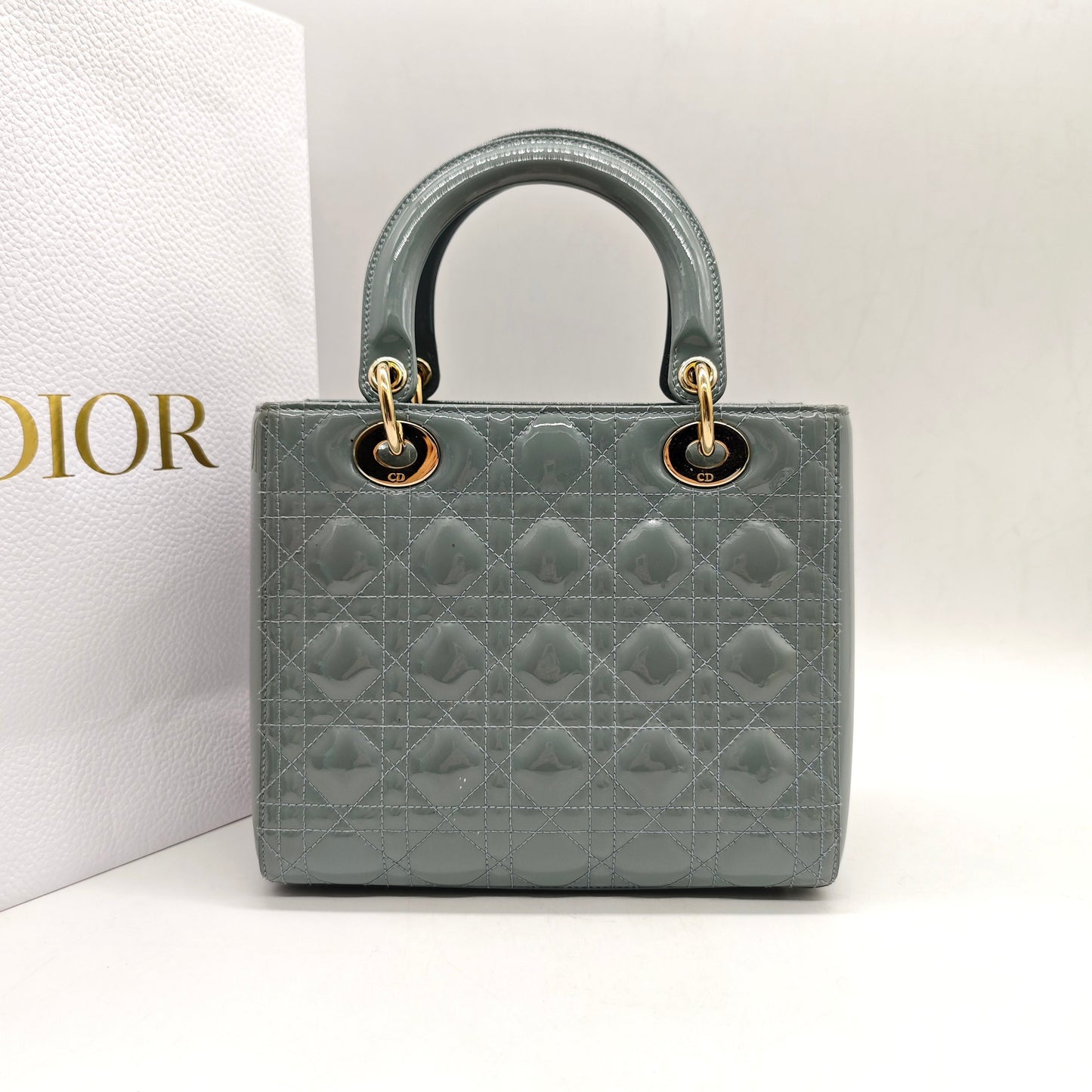Dior - Lady Dior - Patent leather - Grey - (Medium)