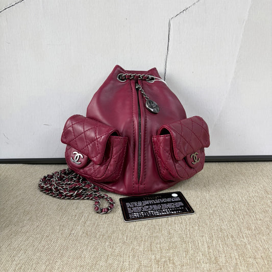 Chanel - Mini Frog Backpack - Calfskin leather - Purple - (mini)