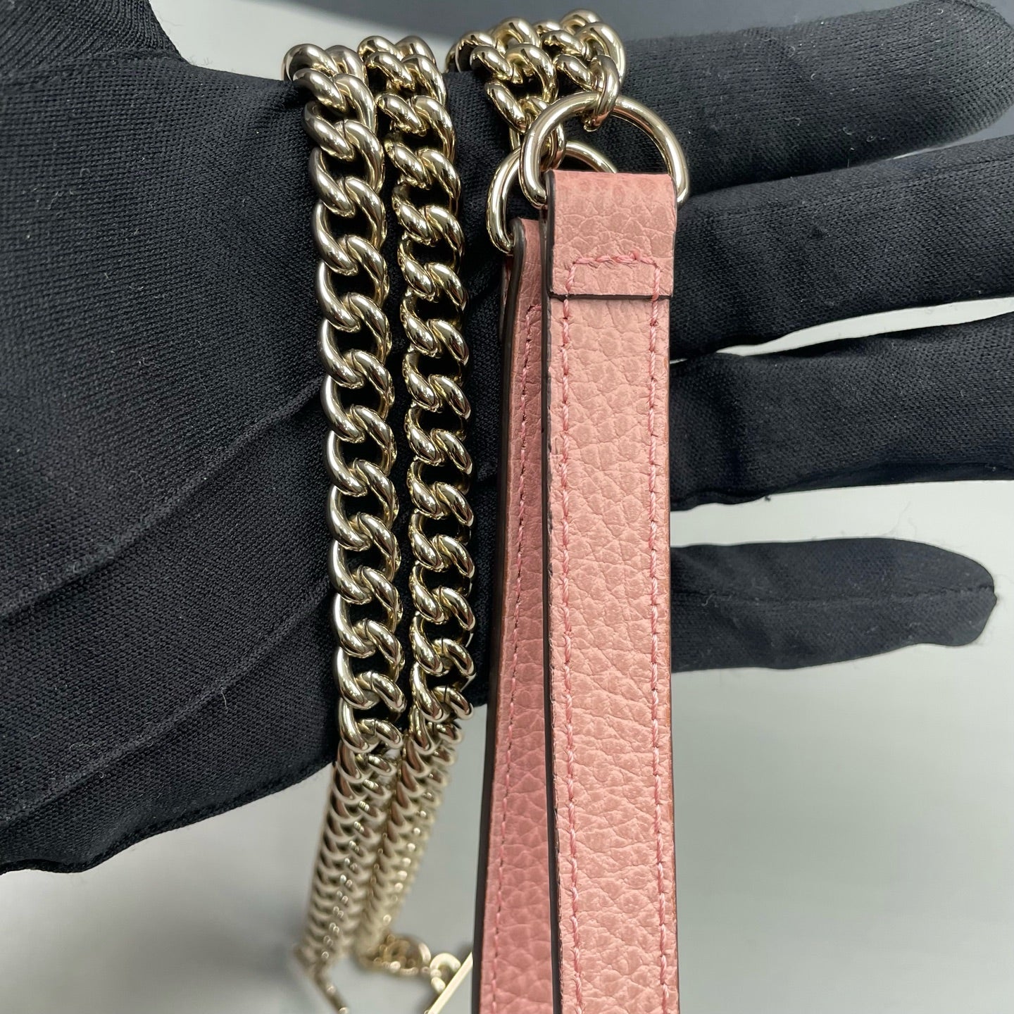 Gucci - Interlocking G Wallet on Chain - Grained leather - Pink - (Mini)