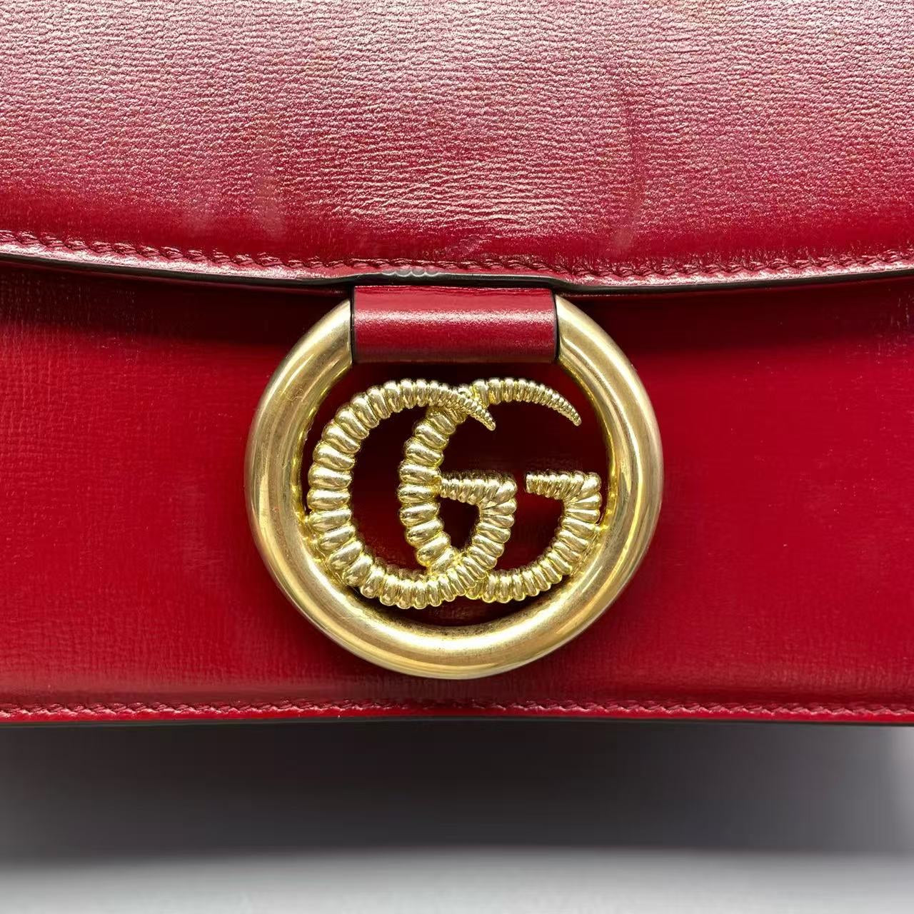 Gucci - Double G Messenger Bag - Leather - Red - (medium)