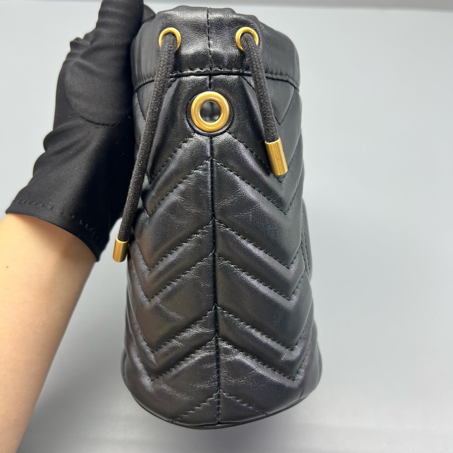 Gucci - GG Marmont Mini Bucket Bag - Leather - Black - (mini)