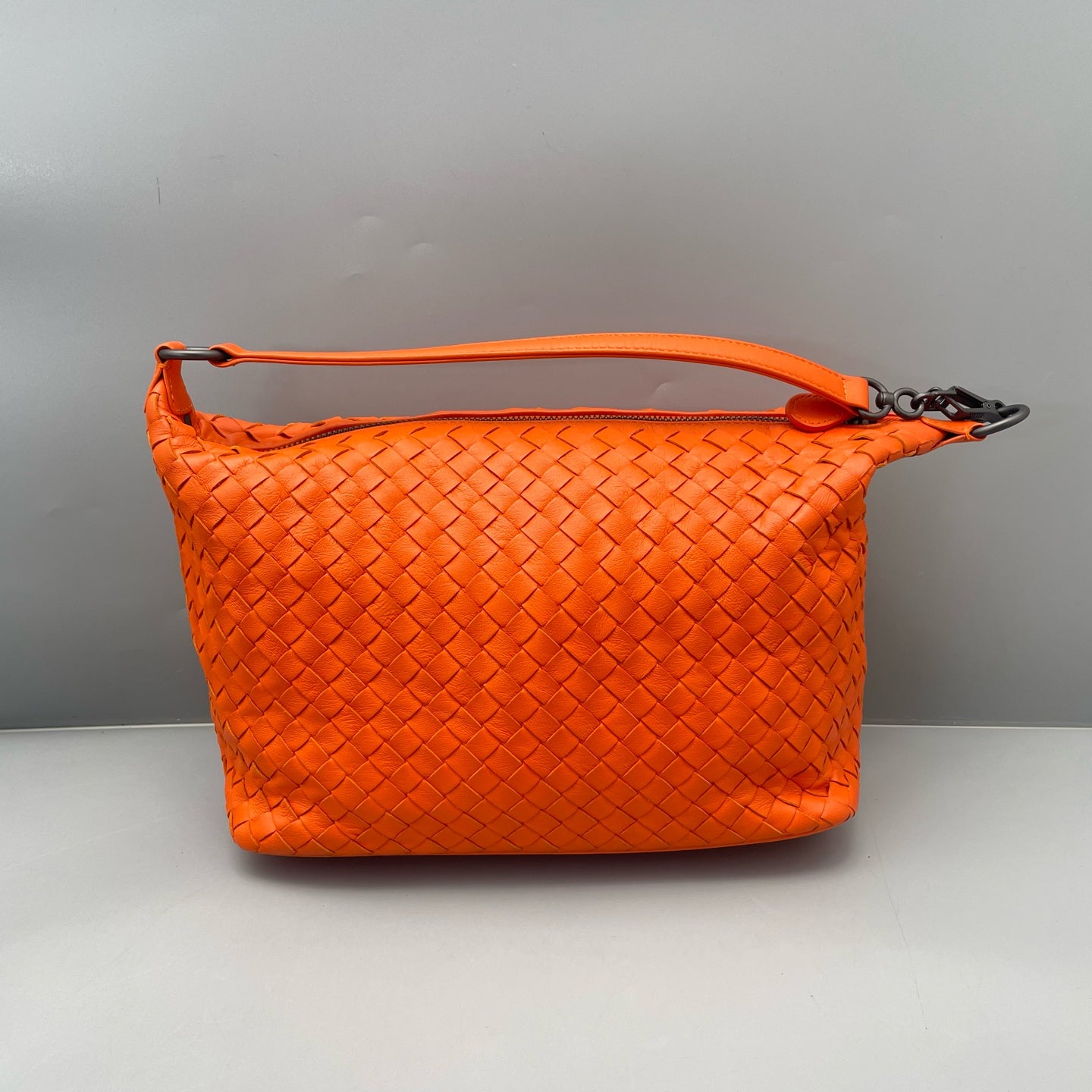 Bottega Veneta - Intrecciato Shoulder Bag (A7055) - Leather - Orange - (small)