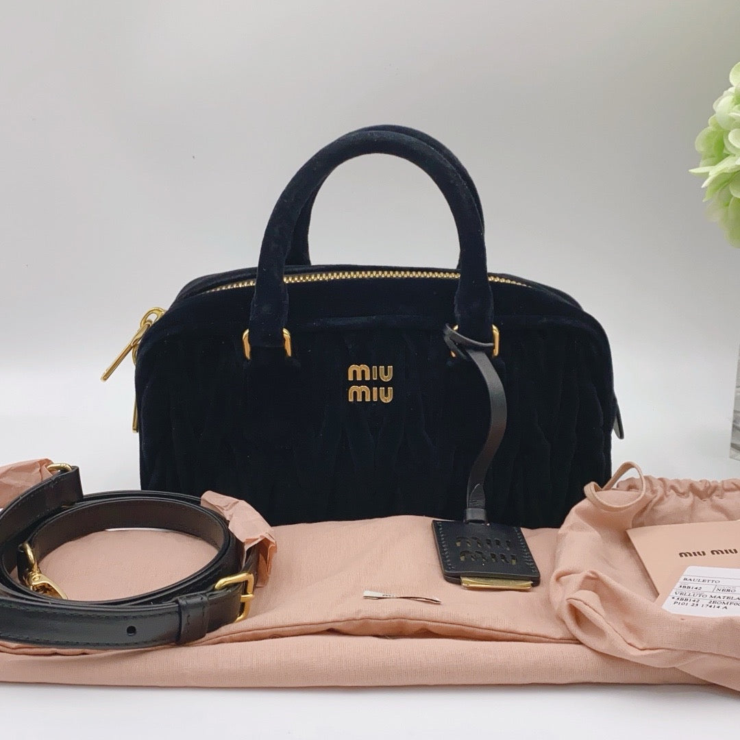 Miu Miu - Bauletto - Velvet - Black - (mini)
