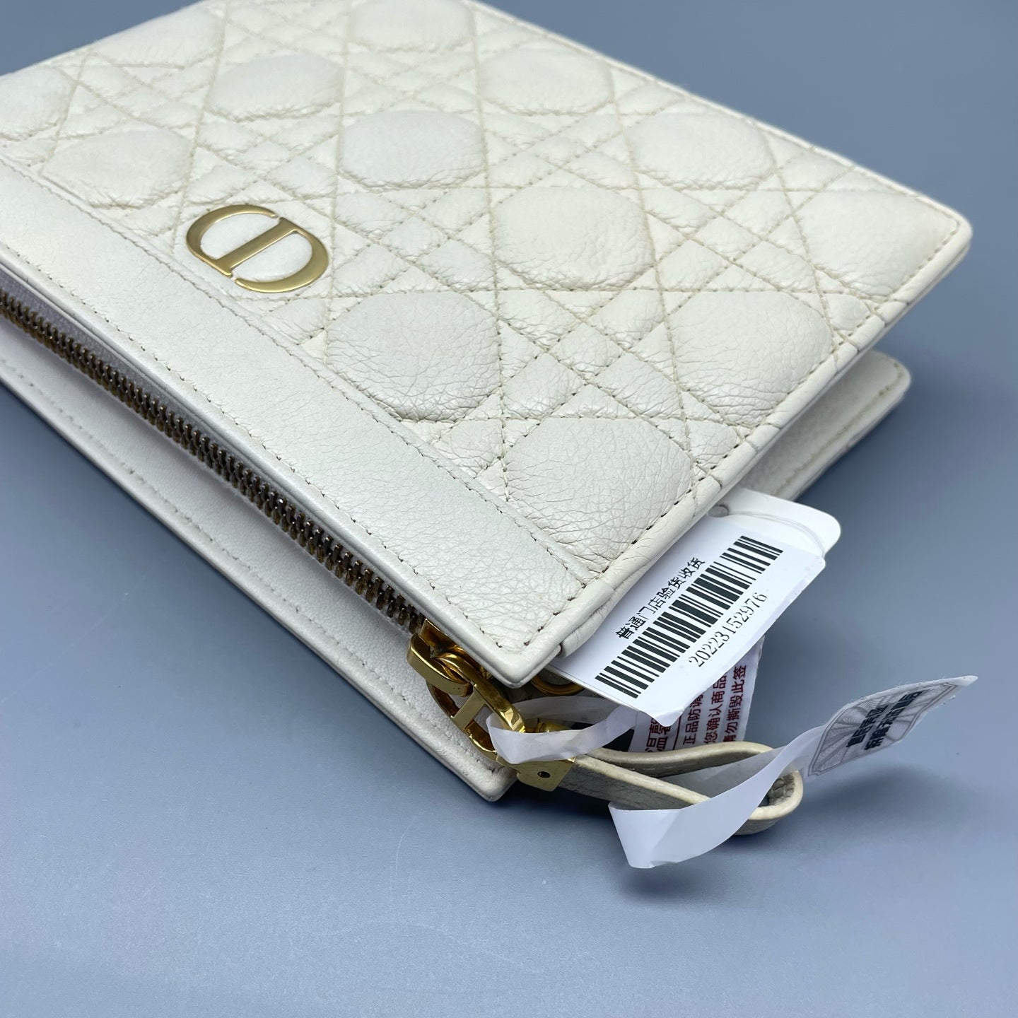 Dior - Caro Wallet On Chain (WOC) - Grained calfskin leather - White - (mini)
