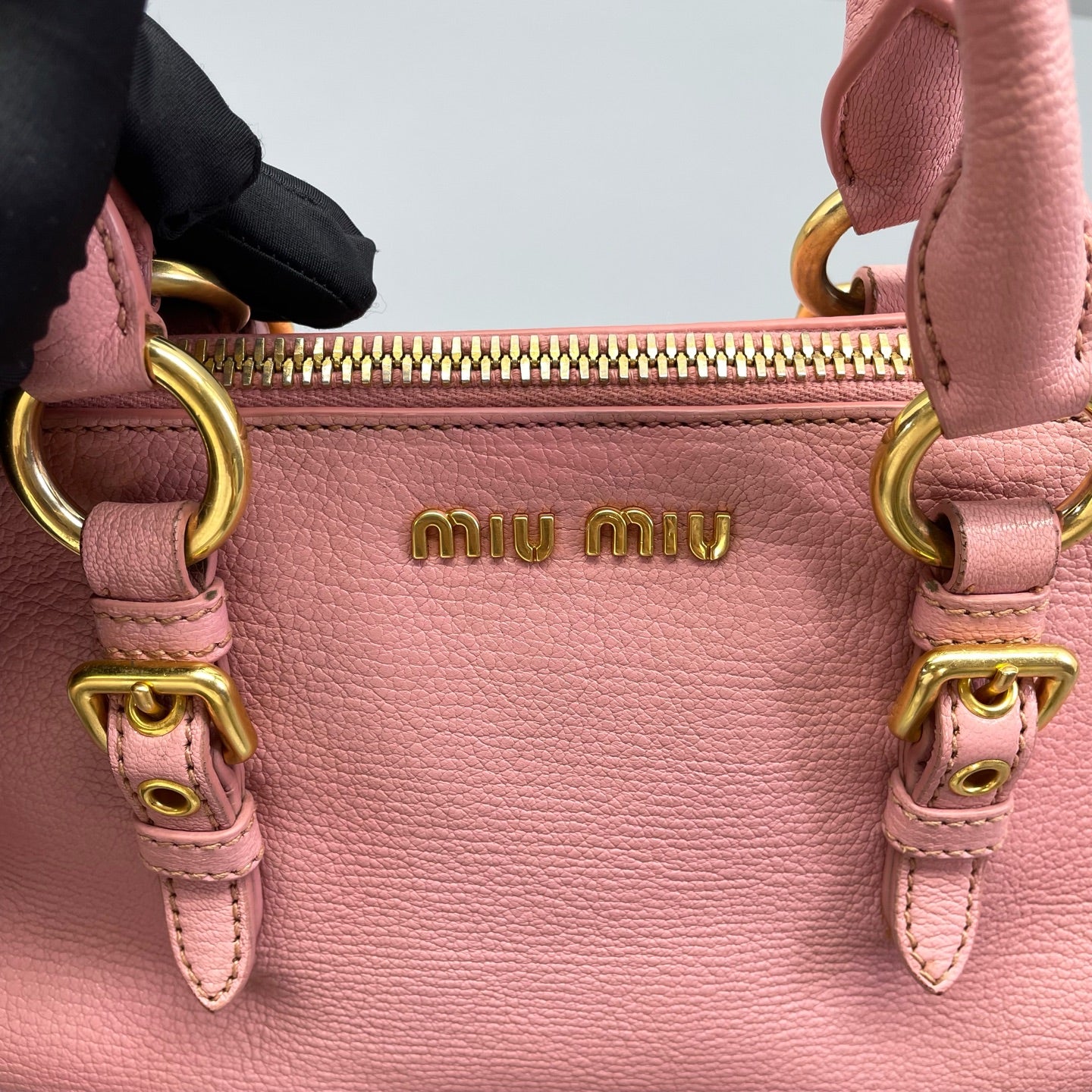 Miu Miu - Vitello Lux Satchel - Grained leather - Pink - (medium)