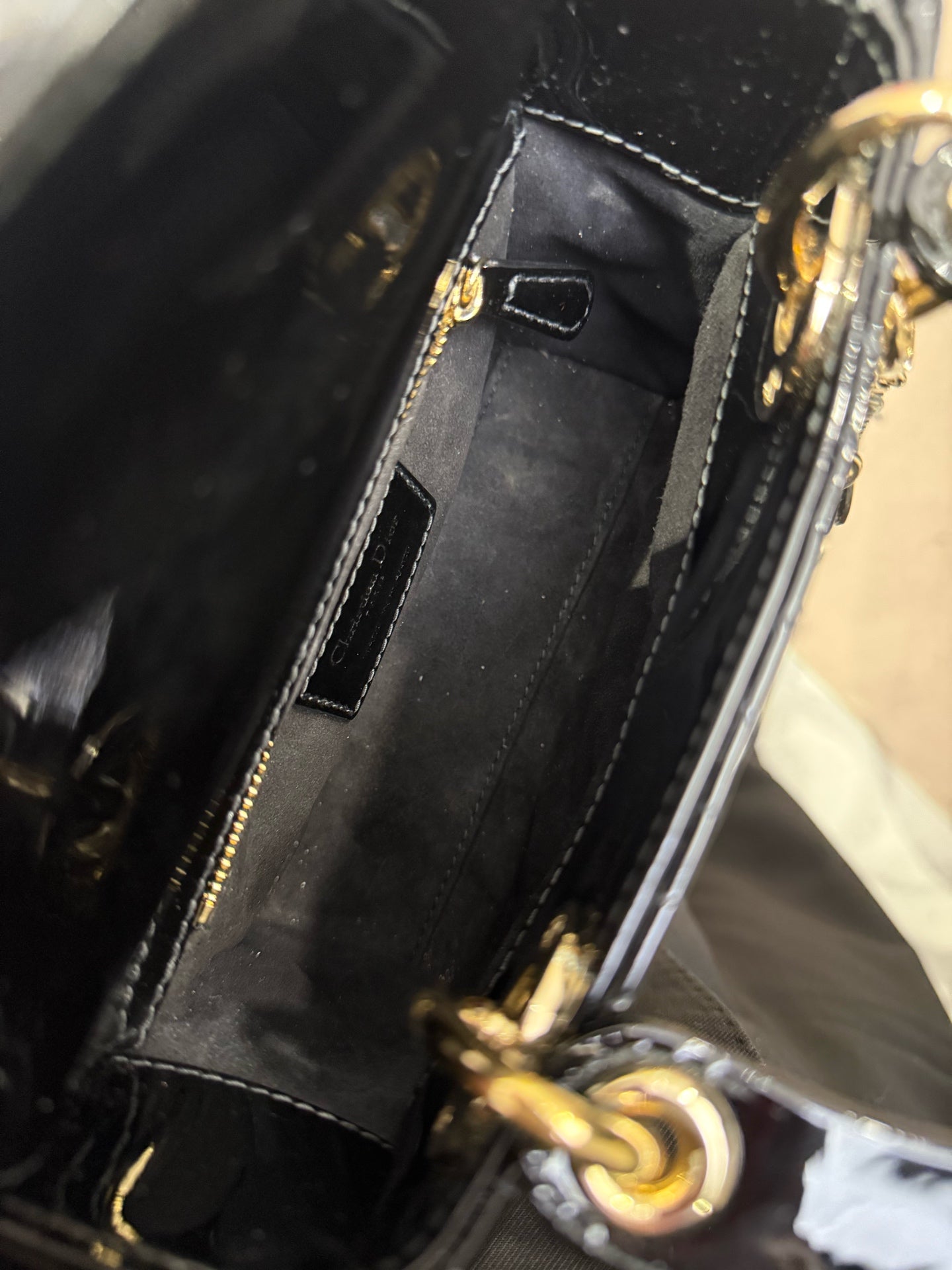 Dior - Lady Dior Mini - Patent leather - Black - (mini)
