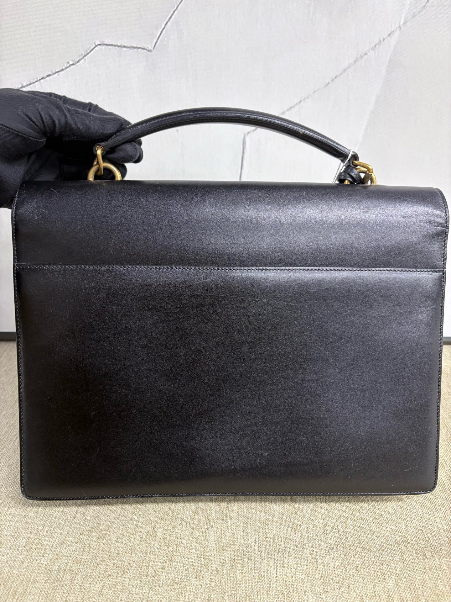 Saint Laurent - High School Satchel - Cowhide leather - Black - (large)