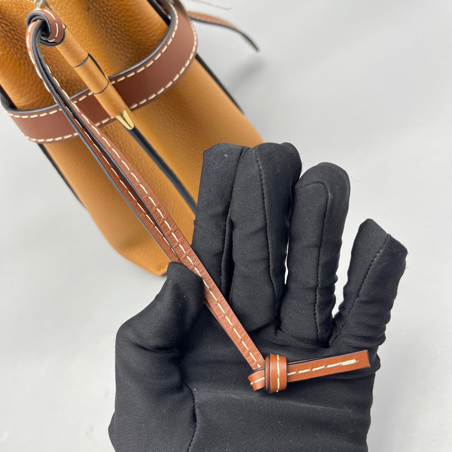Loewe - Gate Top Handle - Grained calfskin leather with smooth calfskin leather trim - Caramel with Dark Brown trim - (medium)