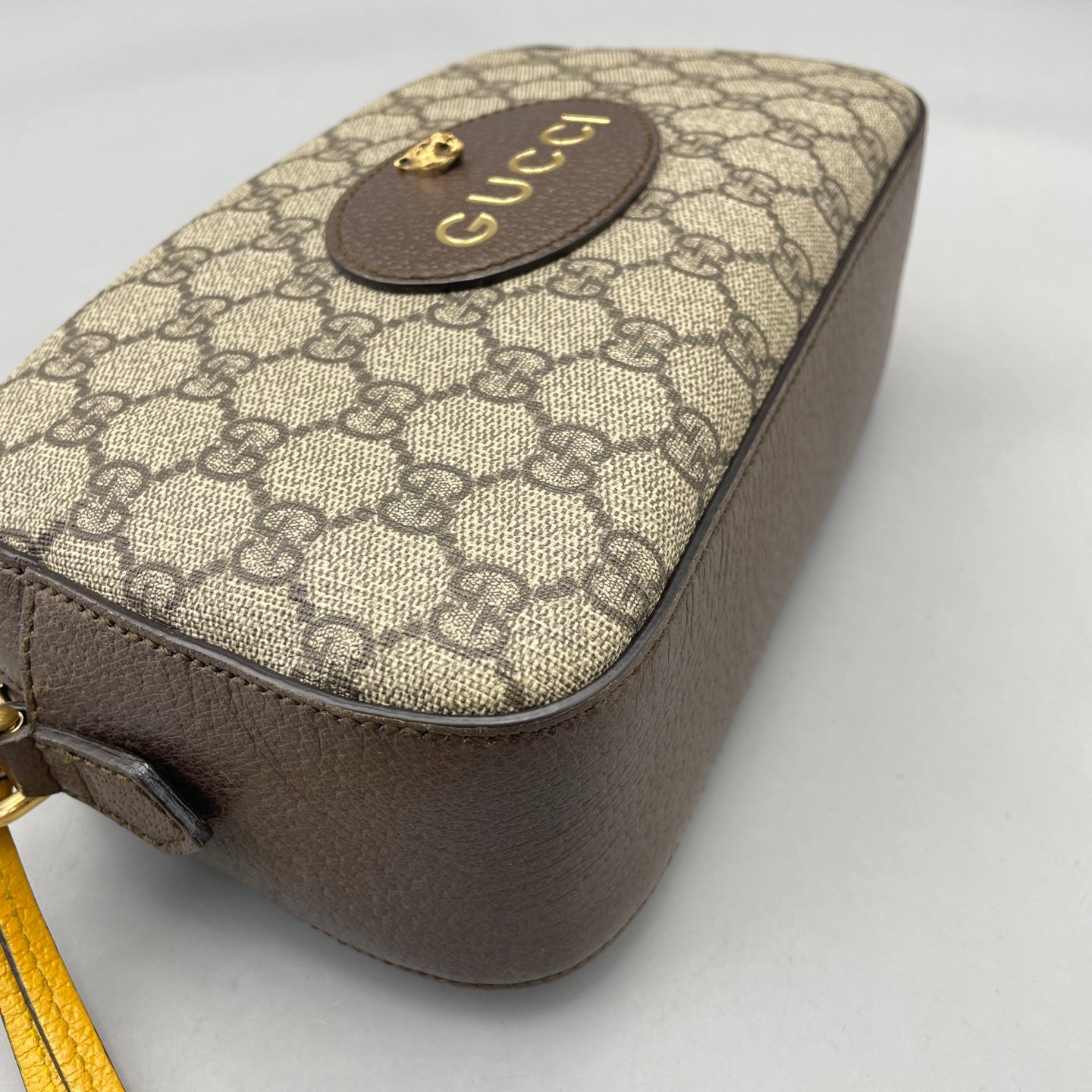 Gucci - Ophidia Tiger Head Camera Bag 476466 - GG Supreme coated canvas with grained leather trim - Brown - (Small)