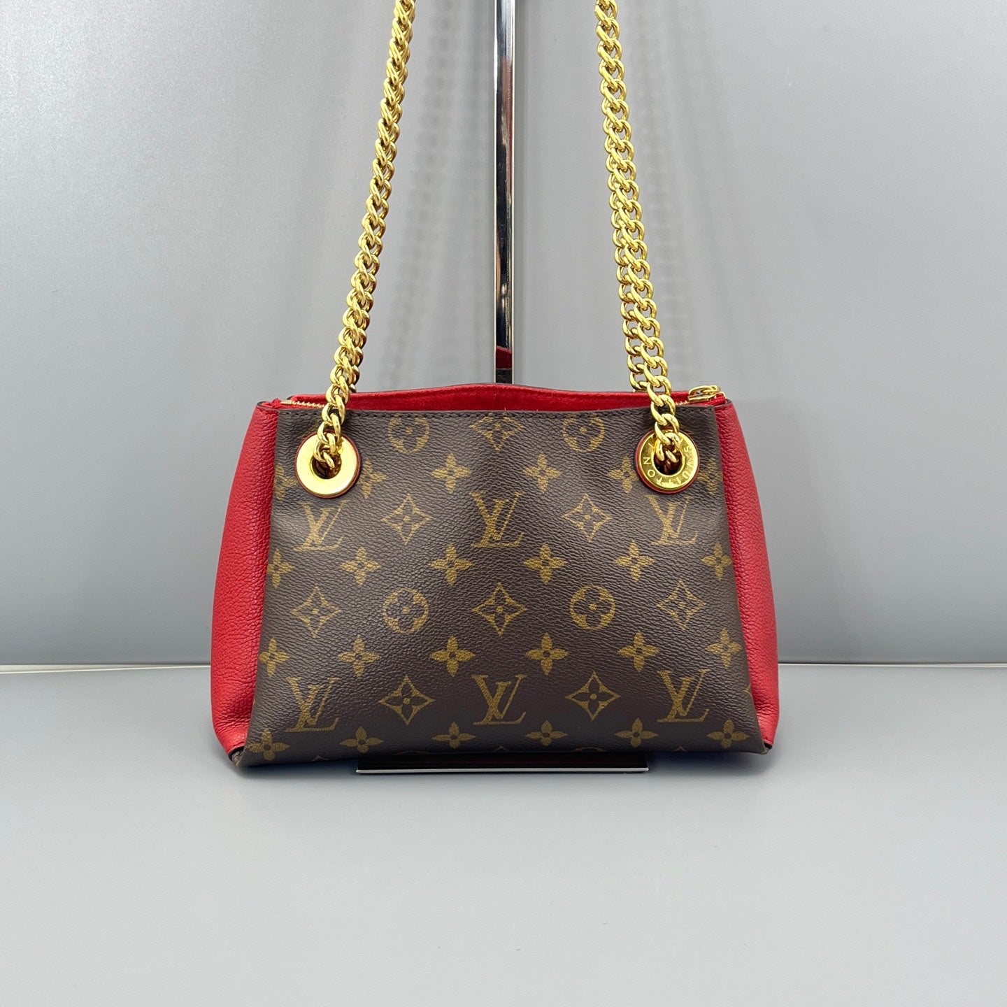 Louis Vuitton - Sûrene BB - Monogram coated canvas with grained leather trim - Monogram Brown and Red - (small)