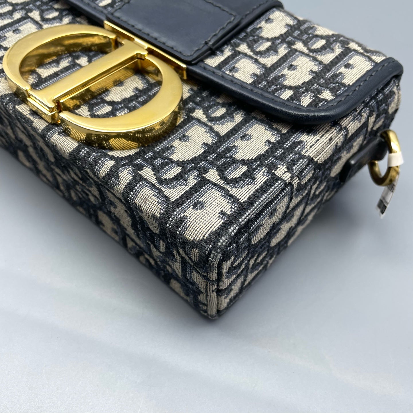 Dior - 30 Montaigne Mini Box Bag Oblique - Dior Oblique jacquard canvas with leather trim - Blue - (mini)
