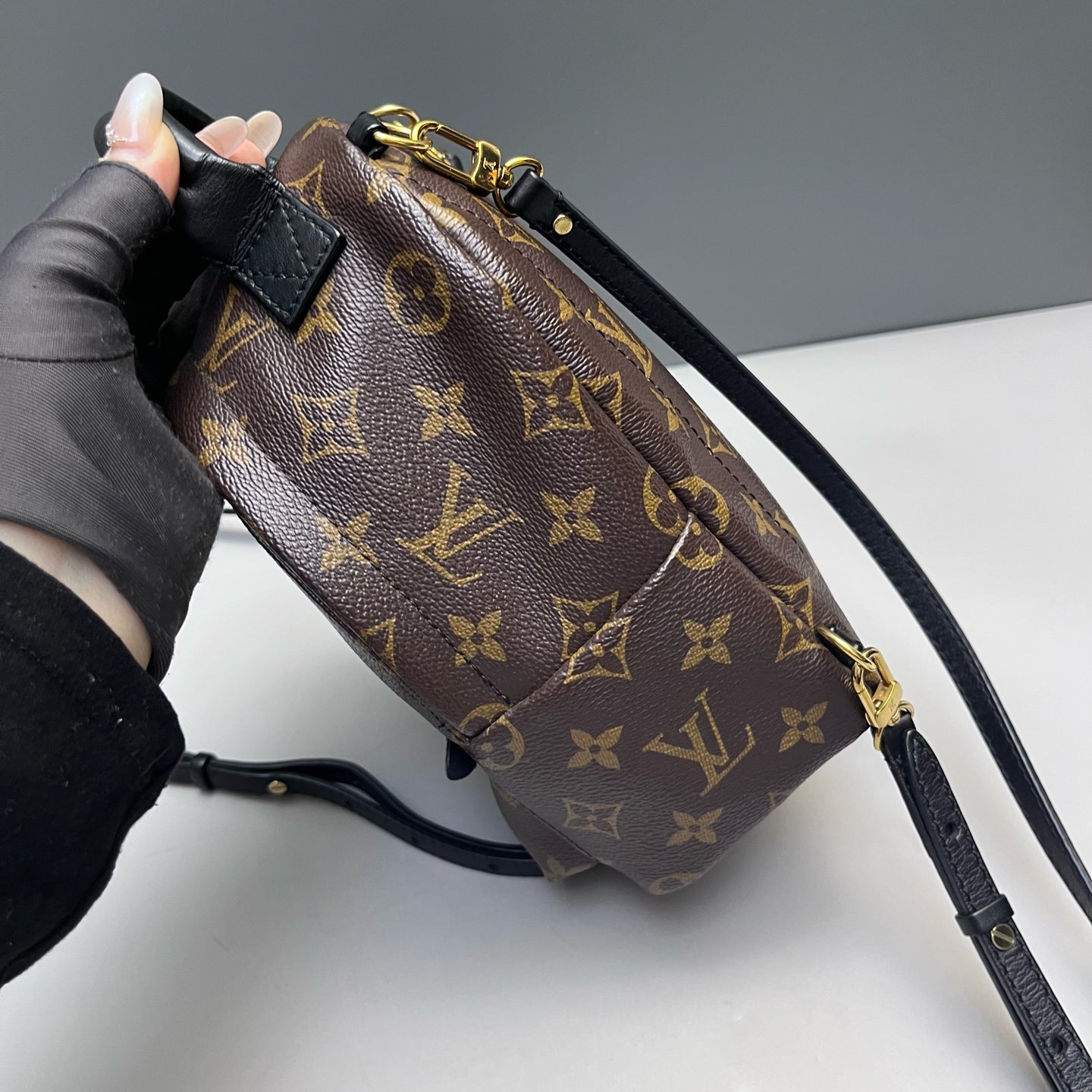 Louis Vuitton - Palm Springs Mini Backpack - Monogram coated canvas with leather trim - Brown - (mini)