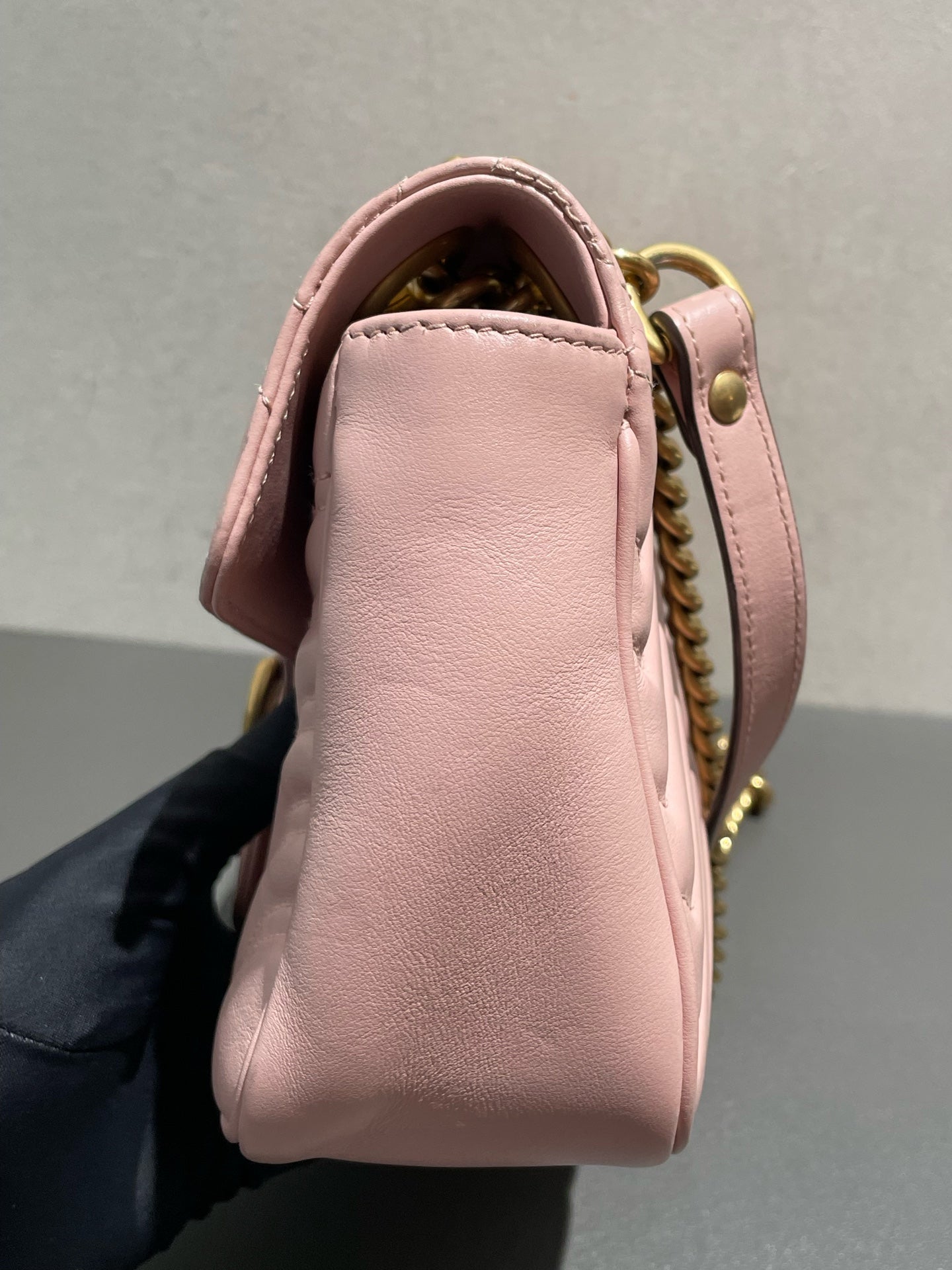 Gucci - GG Marmont Matelassé Small Shoulder Bag - Leather - Pink - (small)