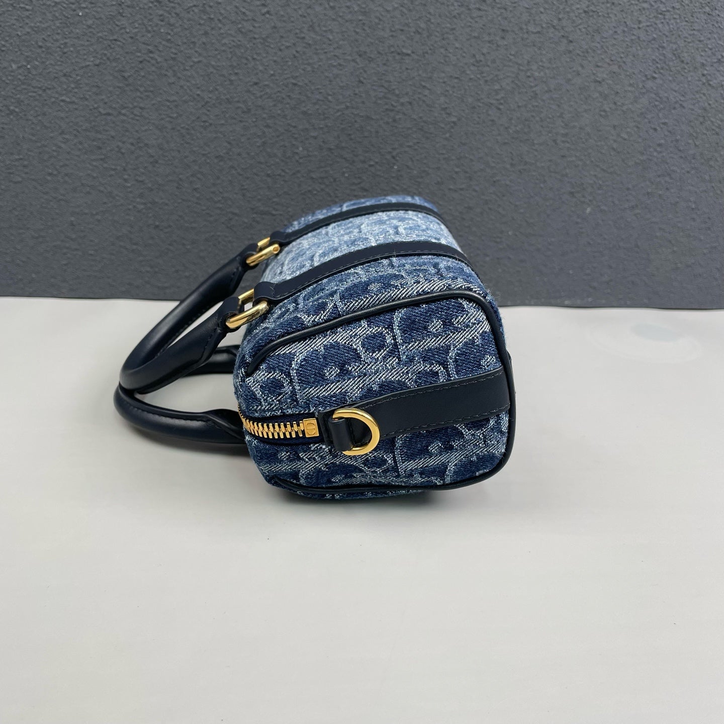 Dior - Groove Mini Boston Bag - Denim canvas with Dior Oblique jacquard and smooth leather trim - Blue - (mini)