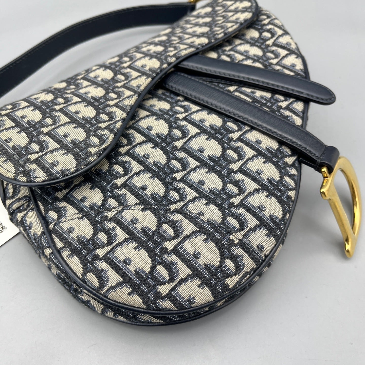 Dior - Saddle Bag - Dior Oblique Jacquard Canvas with Leather trim - Blue - (Medium)