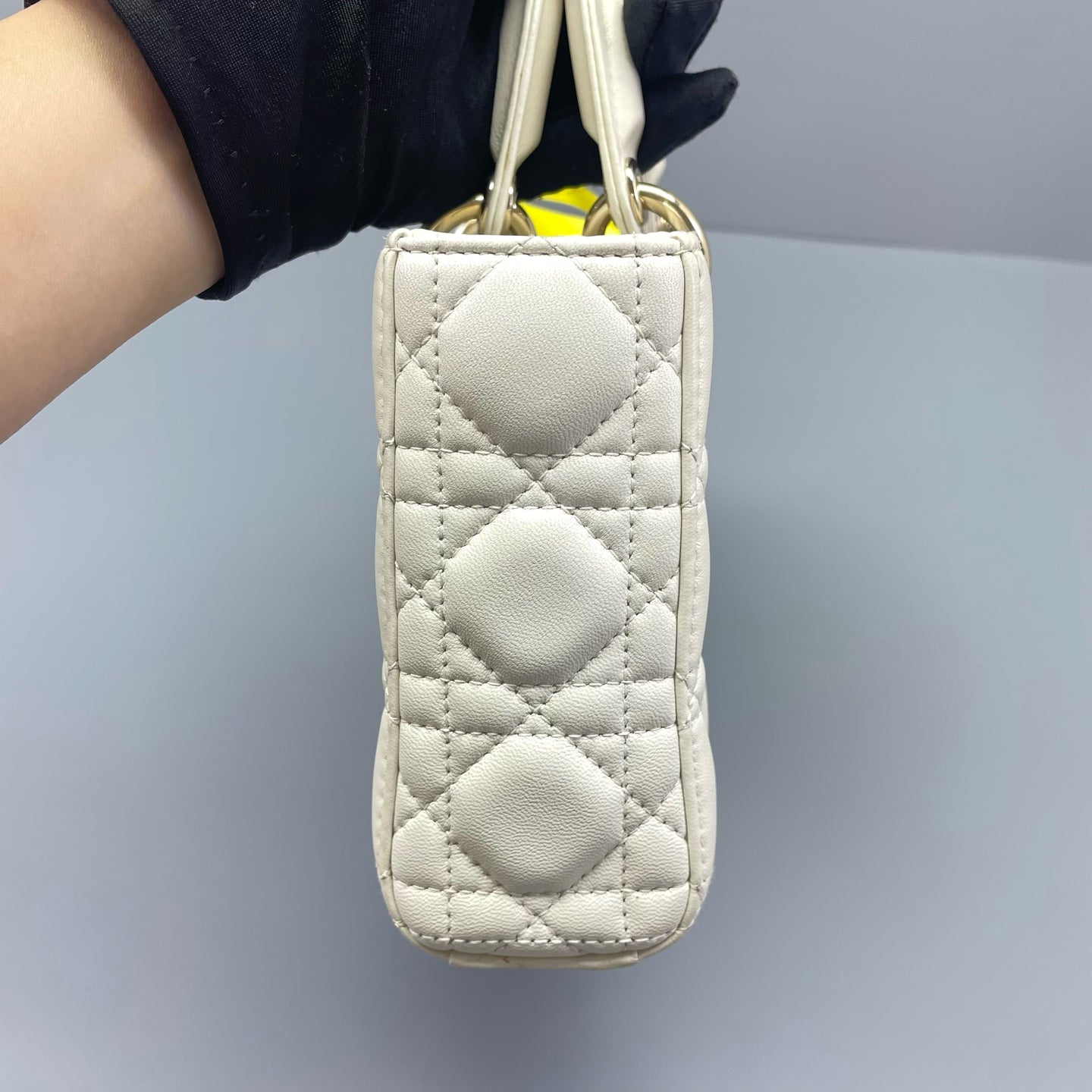 Dior - Lady Dior Horizontal - Lambskin leather - White - (small)