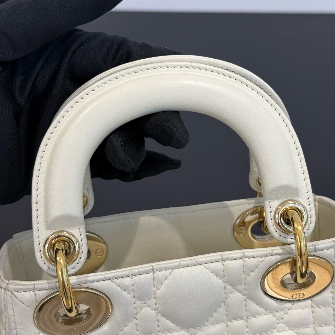 Dior - Lady Dior Mini - Leather - White - (mini)