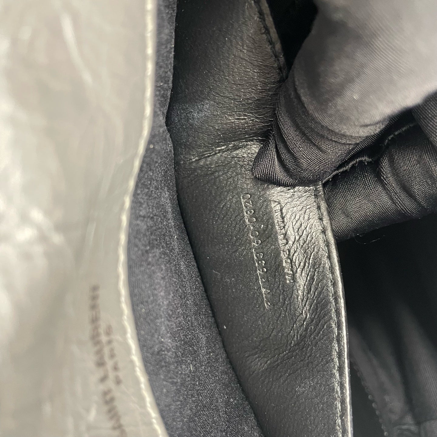Saint Laurent - Niki Baby - Crinkled calfskin leather - Grey - (mini)