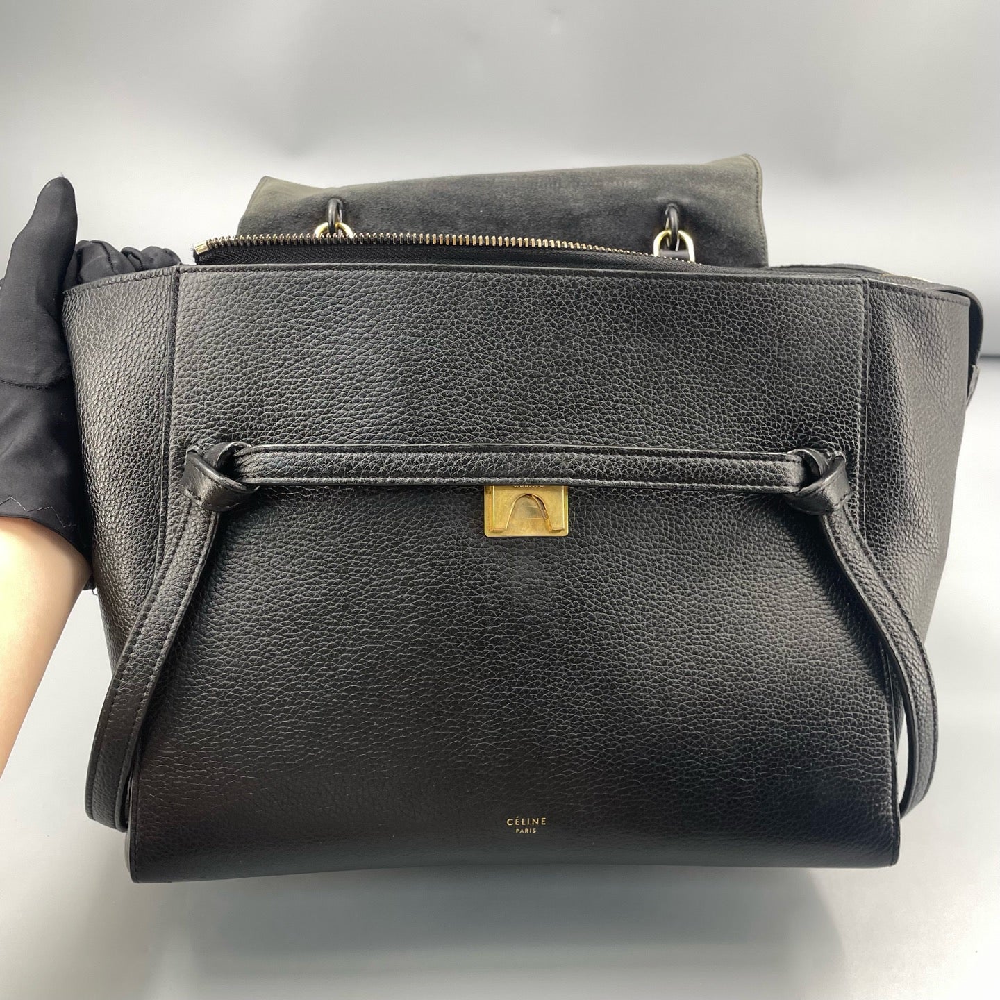 Celine - Belt Bag - Grained calfskin leather - Black - (medium)