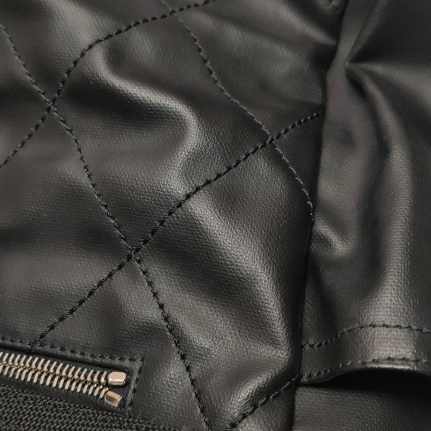 Chanel - Vintage Tote Bag - Quilted leather and canvas - Black - (large)