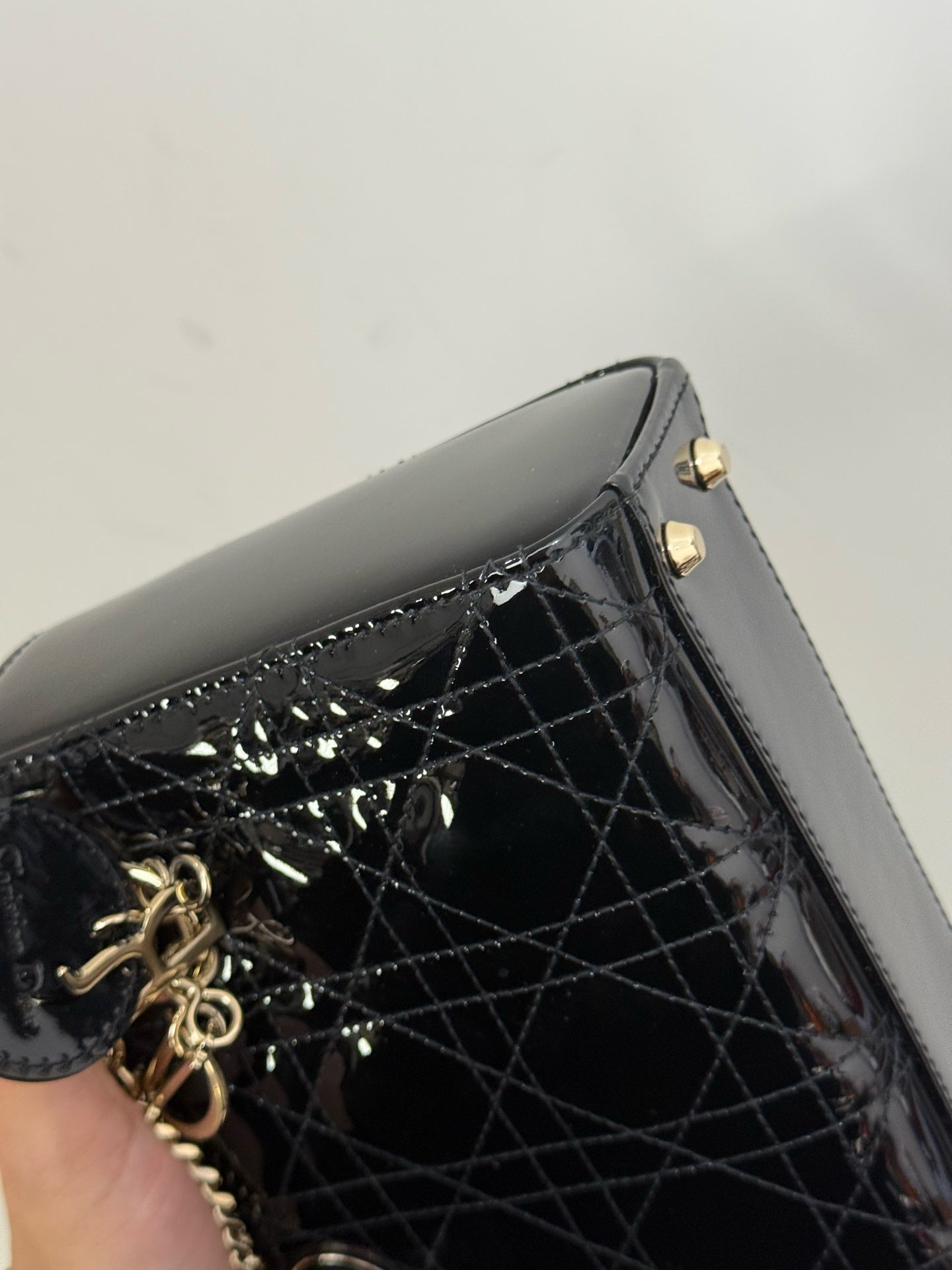 Dior - Lady Dior Mini - Patent leather - Black - (mini)