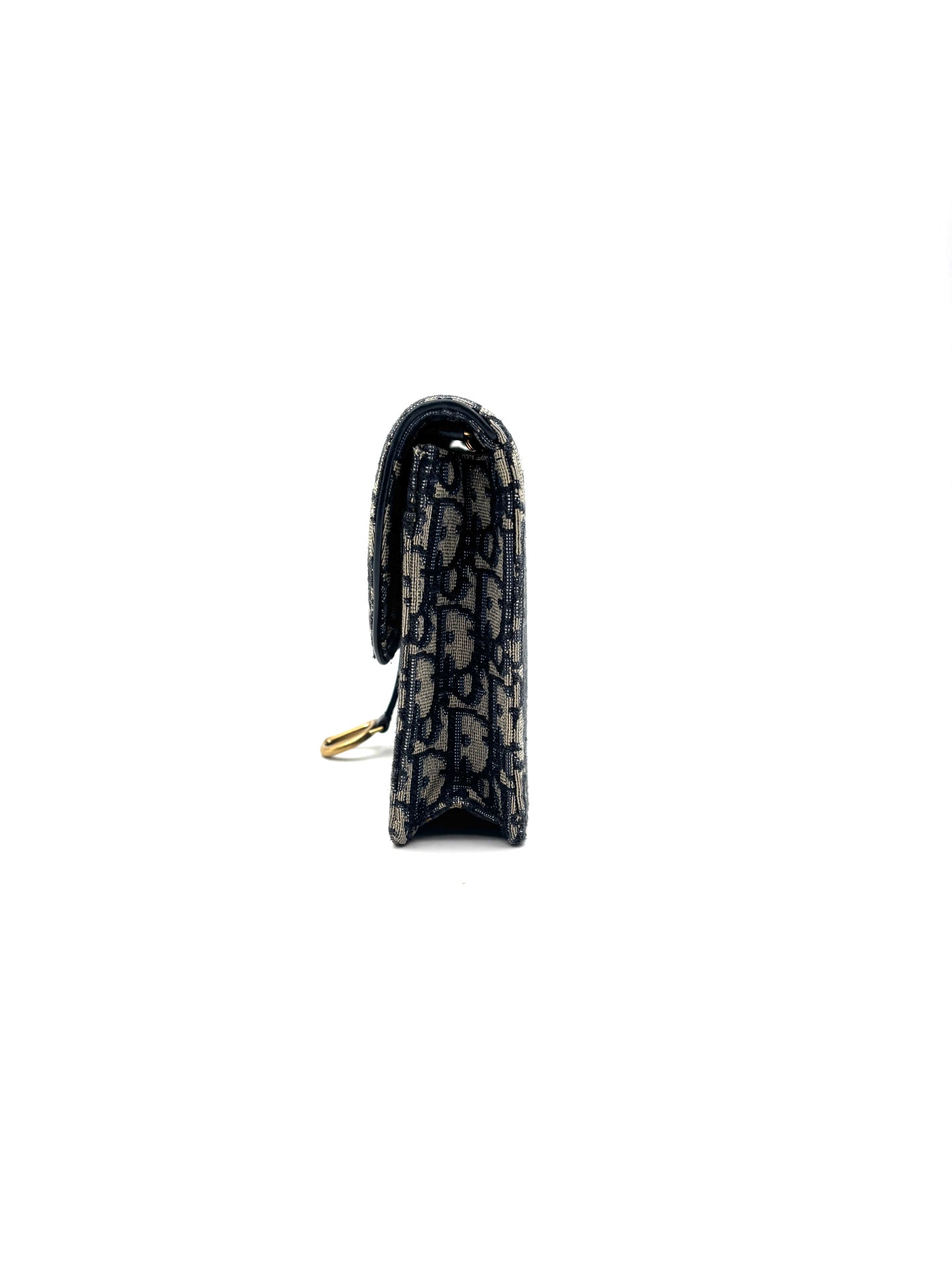 Dior - Saddle Oblique Wallet on Chain - Denim Oblique embroidered fabric - Blue - (mini)