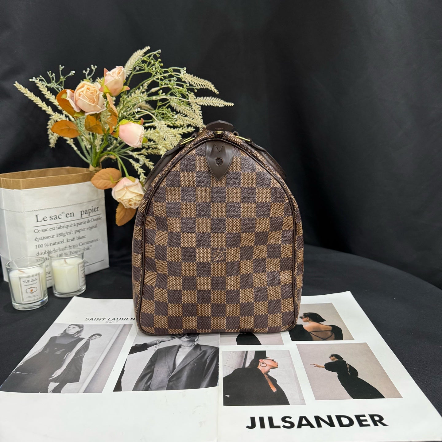 Louis Vuitton - Speedy 35 - Damier Ebene coated canvas with leather trim - Brown - (large)