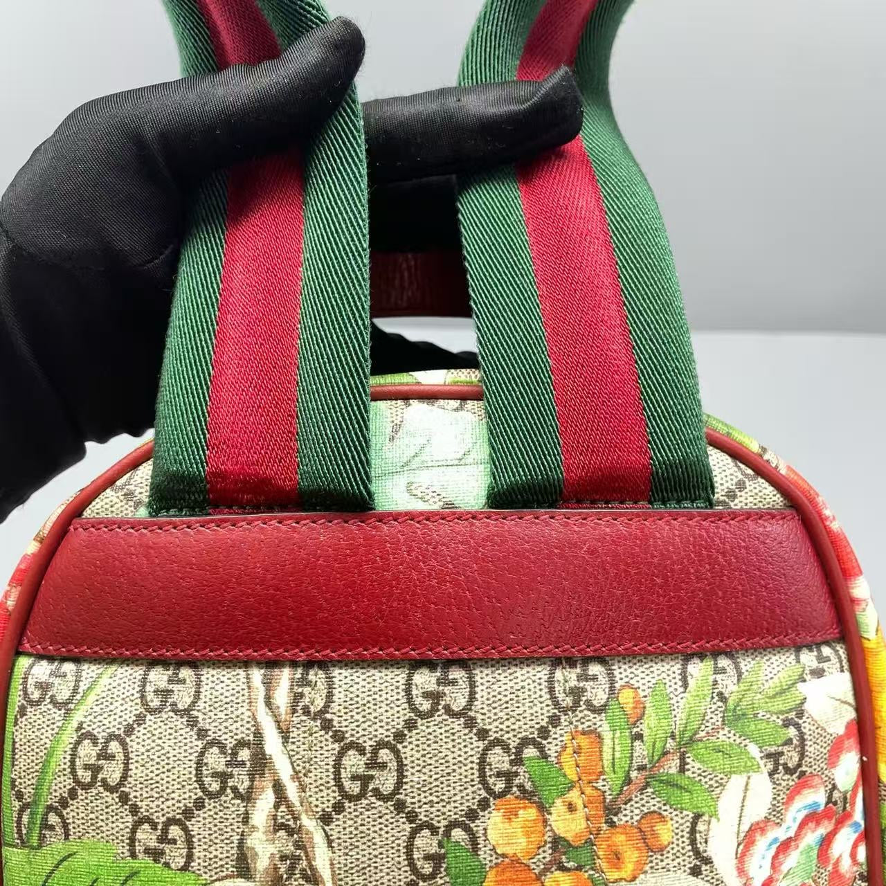 Gucci - Flora Hummingbird Backpack - GG Supreme coated canvas with leather trim - Multicolour with Red accents - (small)