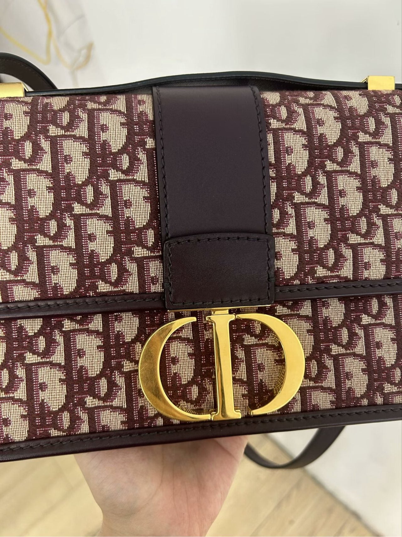 Dior - 30 Montaigne Bag - Jacquard canvas with leather trim - Red - (small)