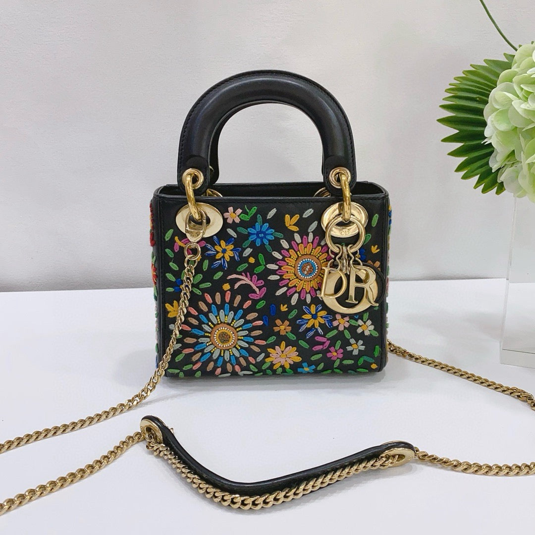 Dior - Lady Dior Mini - Leather - Black - (mini)