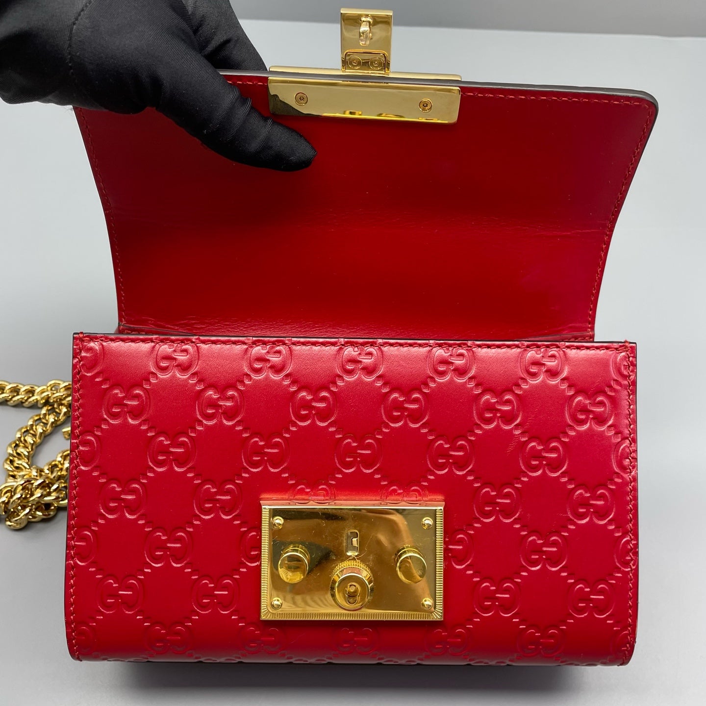 Gucci - Padlock - Leather - Red - (small)