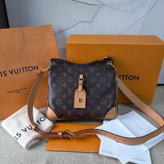 Louis Vuitton - Odeon PM - Monogram coated canvas with natural cowhide leather trim - Brown - (Small)