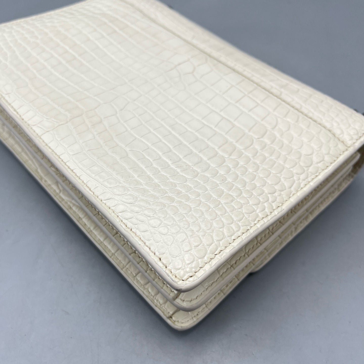 Saint Laurent - Sunset - Crocodile-embossed leather - White - (Medium)
