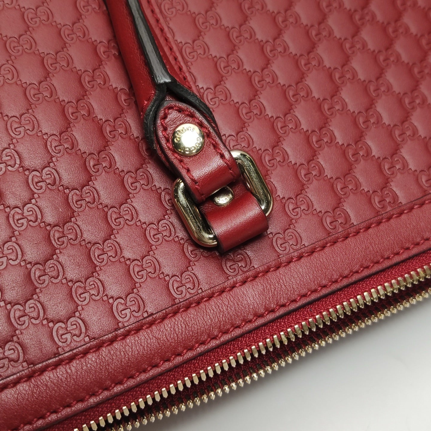 Gucci - Gucci Microguccissima Leather Top Handle Tote Bag 449656 - Leather - Red - (medium)