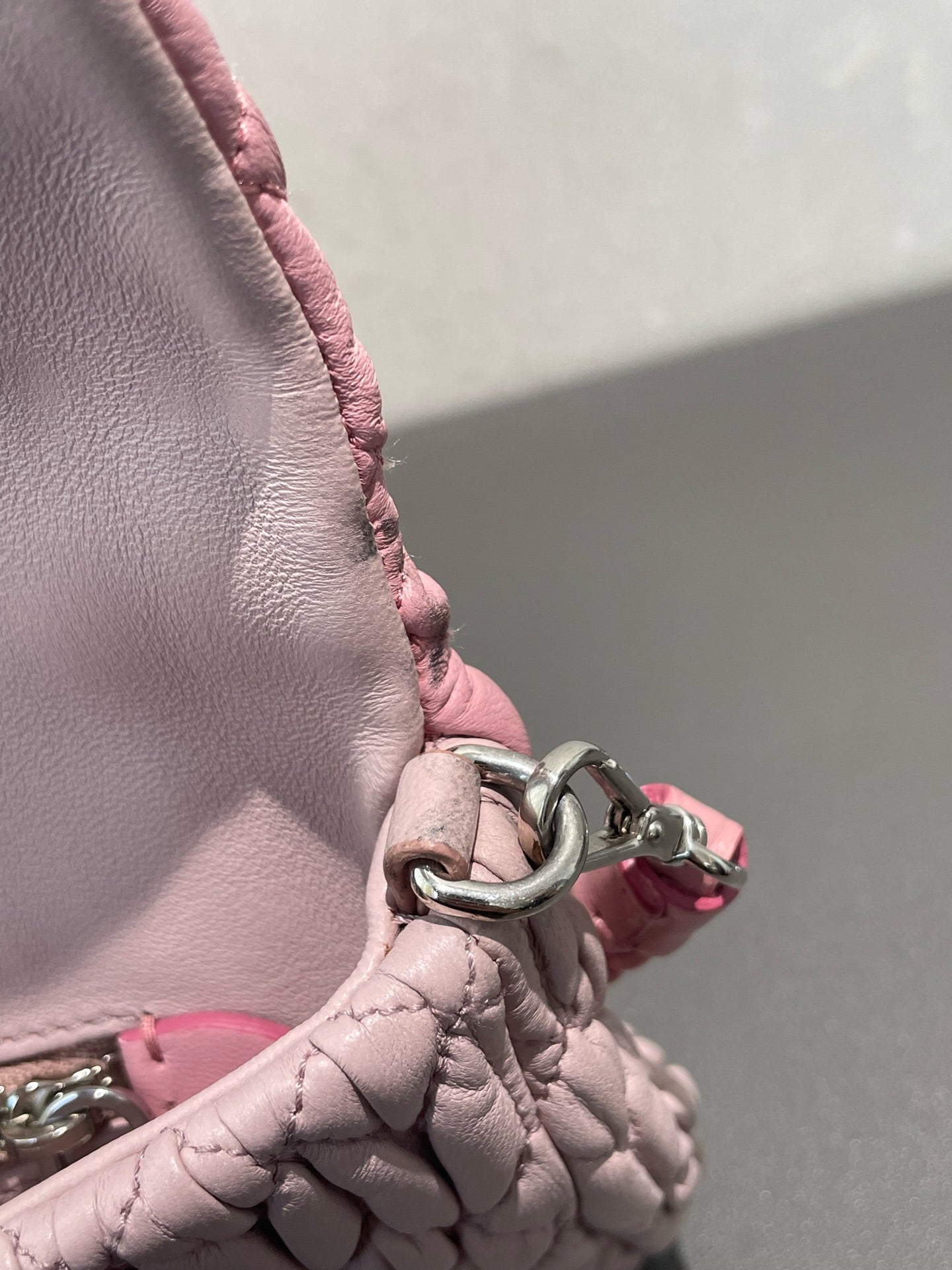 Miu Miu - Matelassé Crystal Chain Bag - Lambskin leather - Pink - (small)