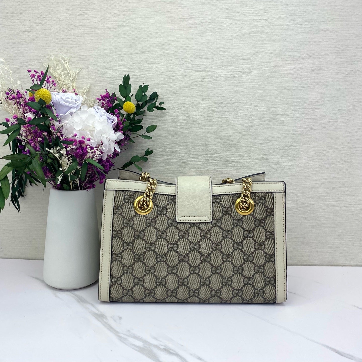 Gucci - Padlock Tote Small - GG Supreme canvas with leather trim - White - (Small)