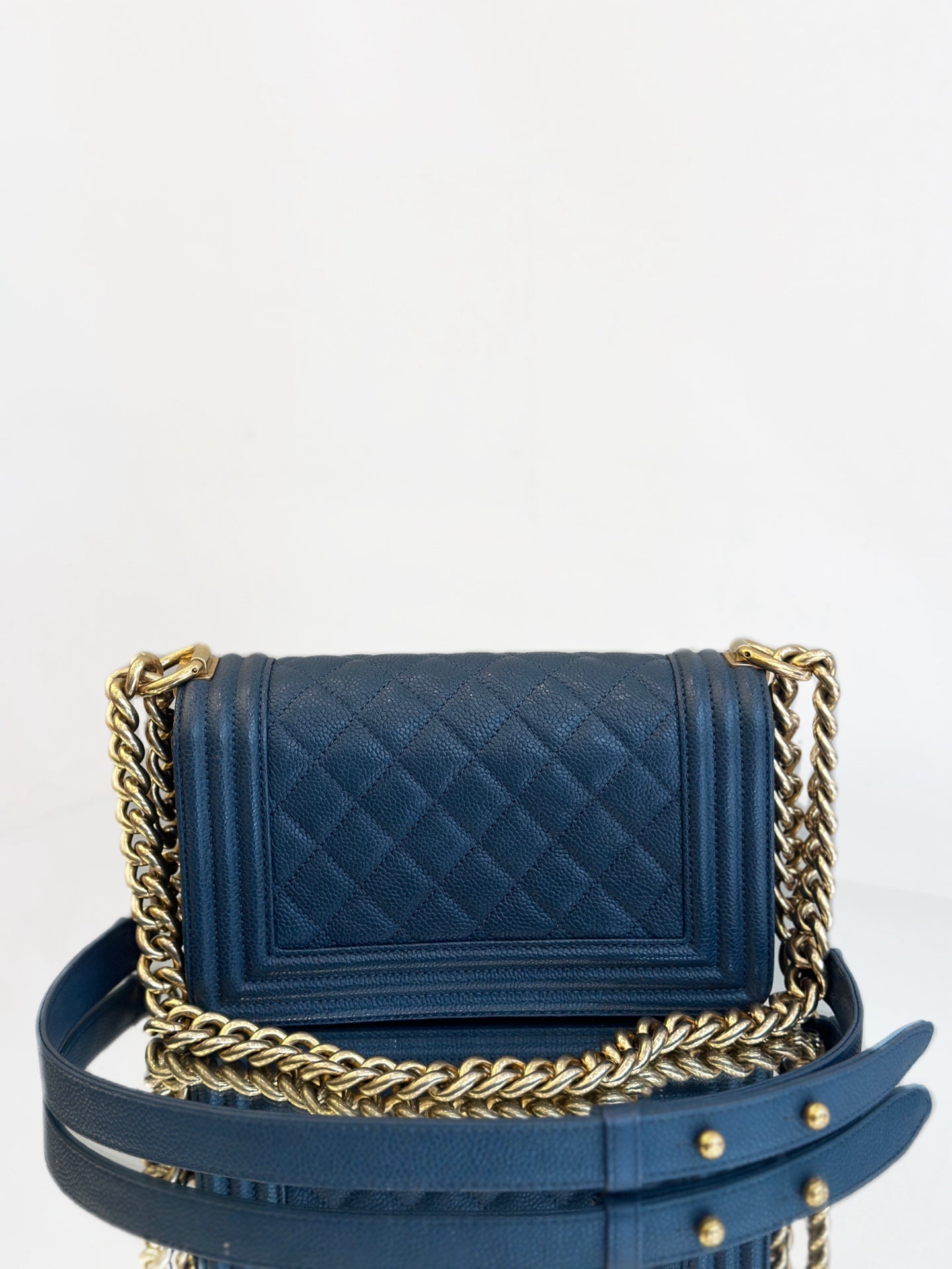 Chanel - Boy Bag Small - Grained calfskin leather - Blue - (Small)