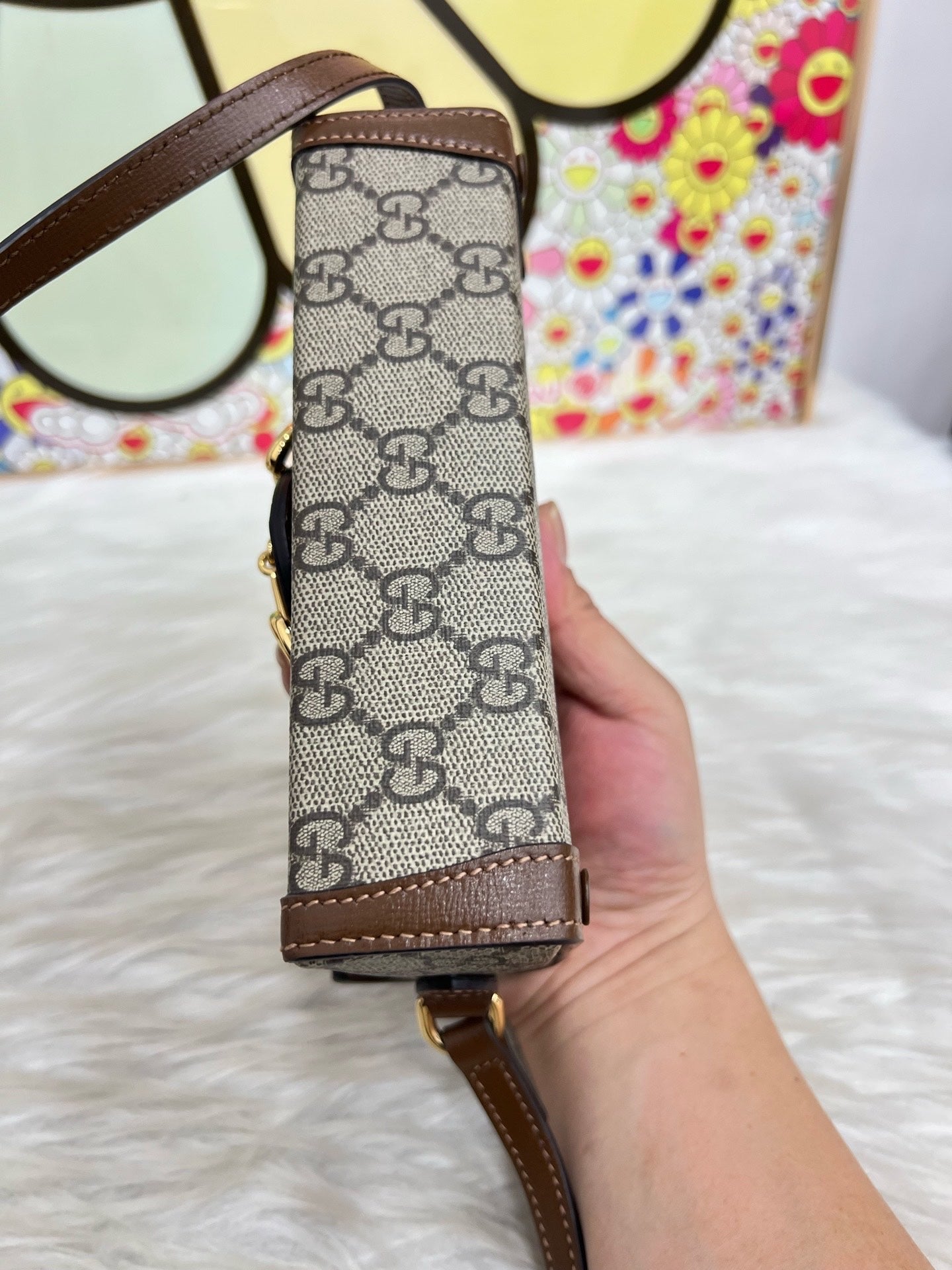 Gucci - Horsebit 1955 Mini Camera Bag - GG Supreme canvas, leather trim - Beige, Brown - (mini)