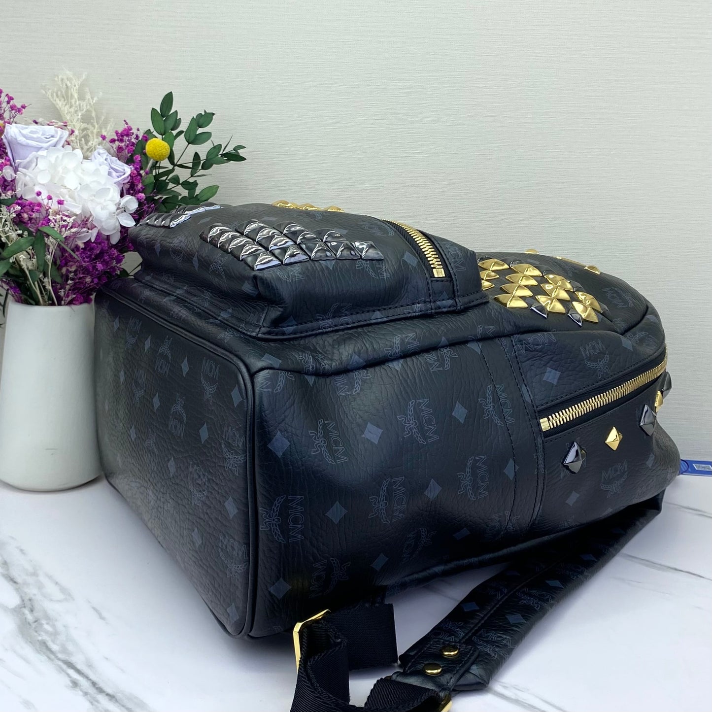MCM - Stark Backpack - Leather - Black - (Large)