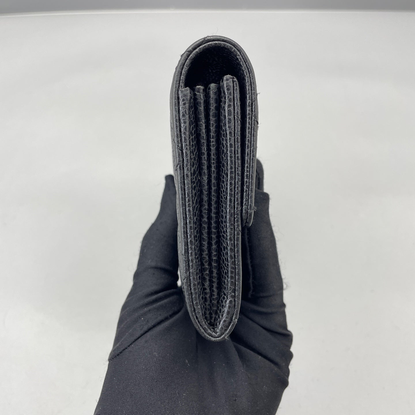 Chanel - Classic Long Flap Wallet - Grained calfskin leather - Black - (medium)