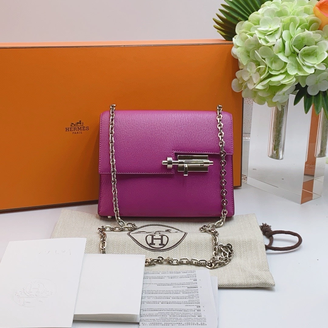 Hermès - Verrou Mini Chaine - Goatskin leather - Magnolia Pink with Silver-Tone Hardware - (mini)