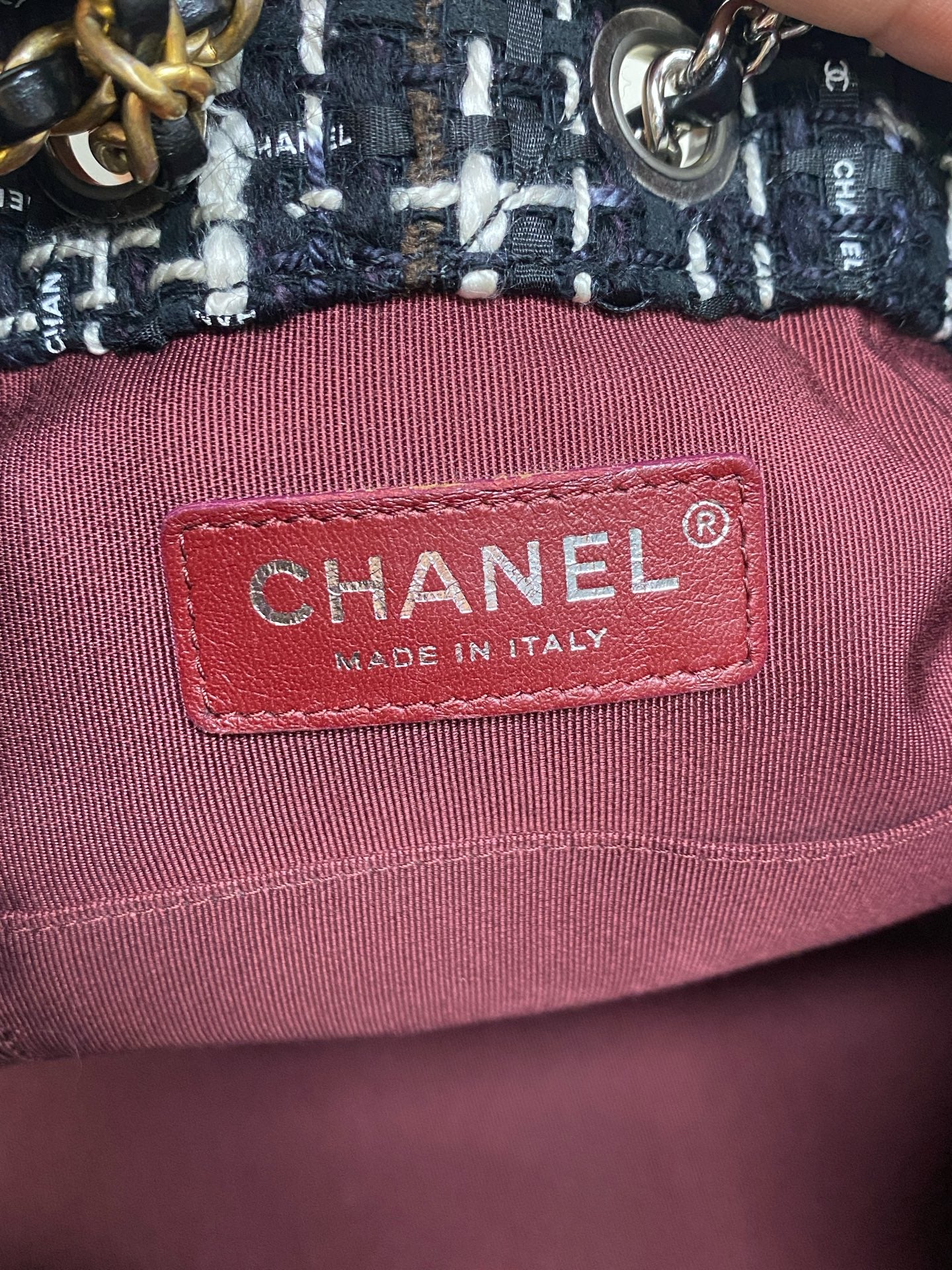 Chanel - Gabrielle Backpack Small - Tweed and Leather - Black, White - (Small)