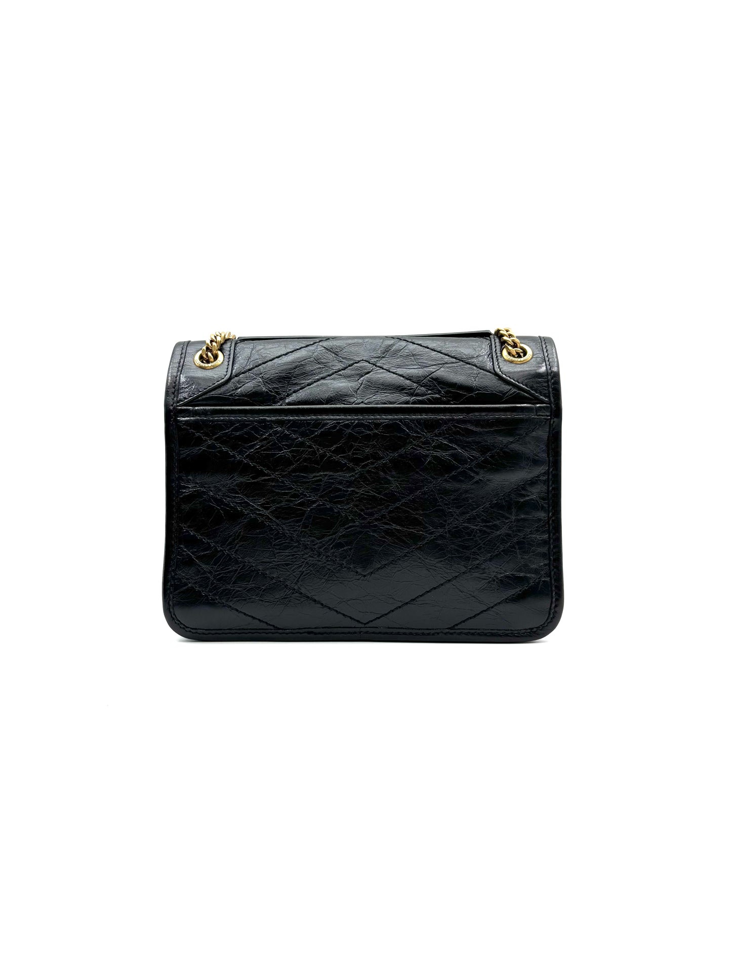Saint Laurent - Niki - Wrinkled oil-waxed cowhide leather - Black - (mini)